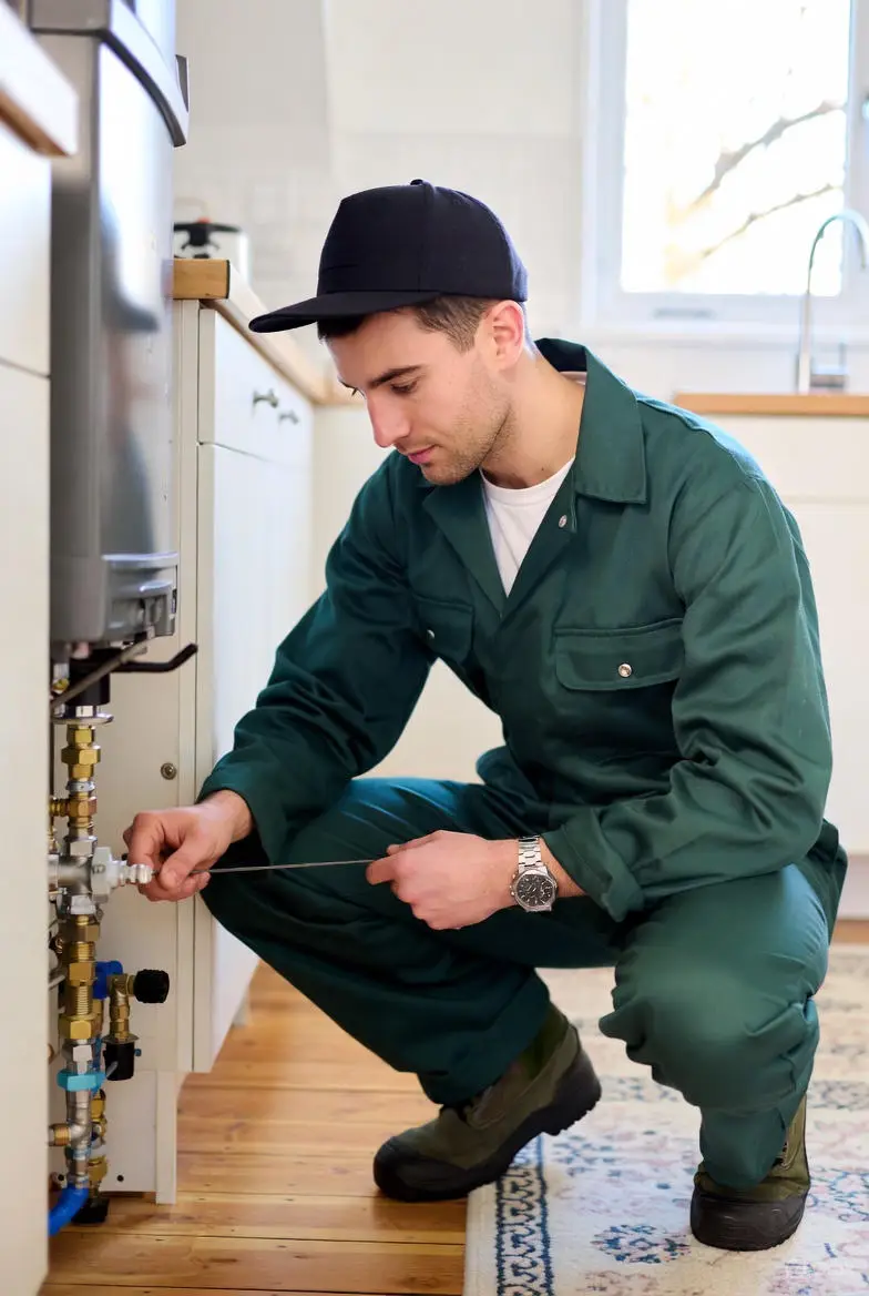 Gas Safe Engineer working on project
