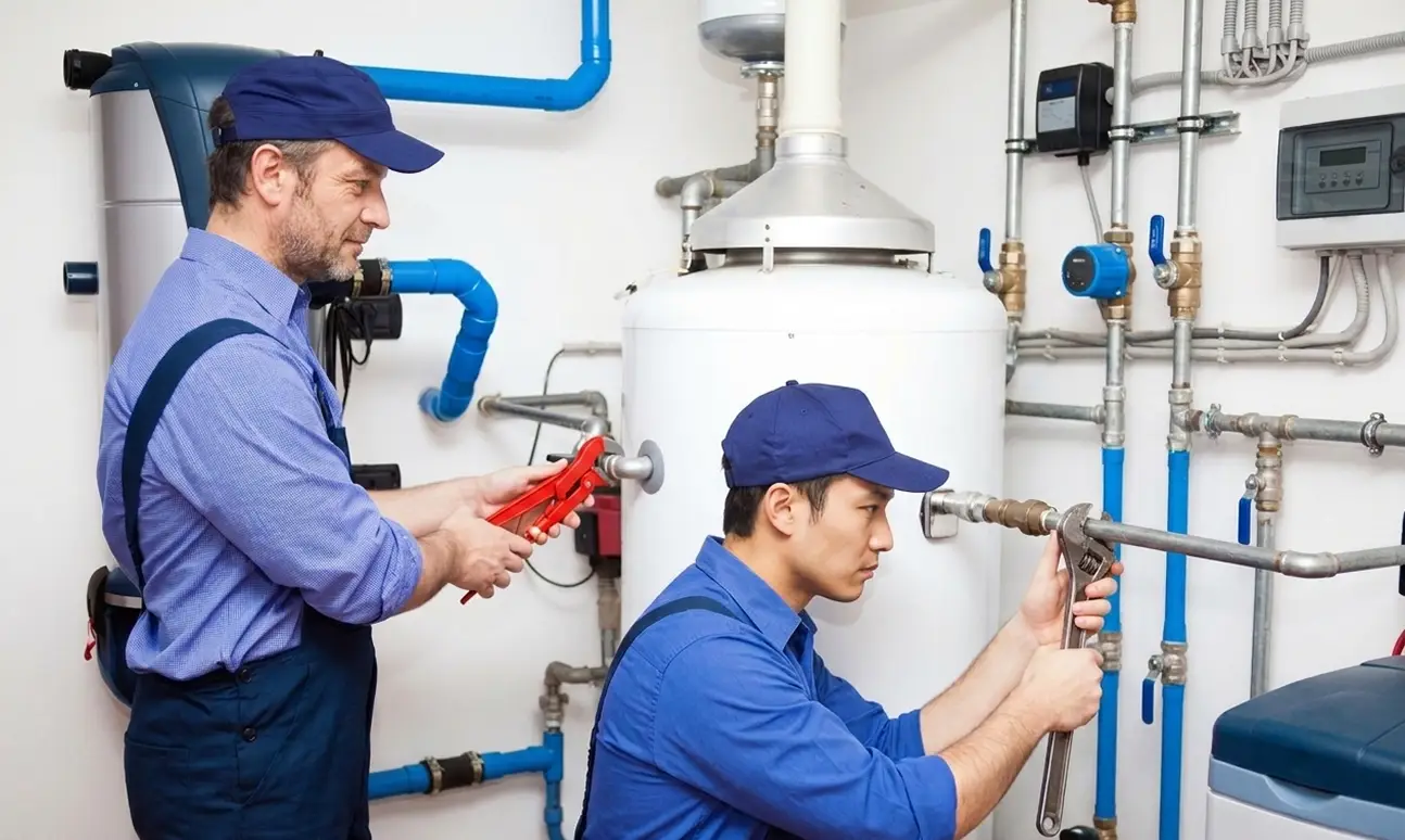 Engineer Repairing Water Tank